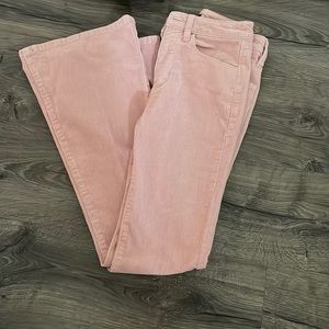 Pink trendy flare jeans